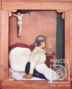Emilia Prieto Zumbado en la cama
Parte de atrás de Flora y su hija por Amighetti, Francisco