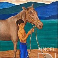 Niño y caballo por Amighetti, Francisco