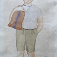 Niño con alforja por Amighetti, Francisco