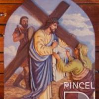 Vía Crucis sexta estación. Verónica limpia el rostro de Jesús por Argüello, Wenceslao
