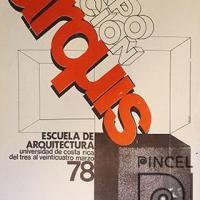 Diseño de afiche de la Escuela de Arquitectura para la exposición Arquis por Bernal Ponce, Juan