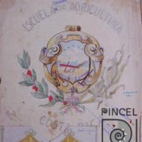 Boceto para Escudo de la Escuela de Agricultura por Bonilla, Lydio. Escuela Nacional de Bellas Artes
