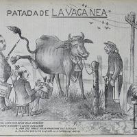 Ilustración para la Revista El Quijote. Patada de la VACA NEA por Chinchilla, Antolín