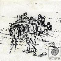 Boceto (grupo de campesinos) por Echandi, Enrique