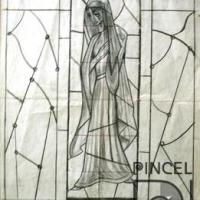 Boceto del vitral La anunciación (virgen) por González de Sáenz, Luisa