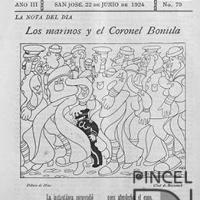 Ilustración para el Diario La Bohemia. Los marinos y el coronel Bonilla por Hine, Enrique (ManoLito)