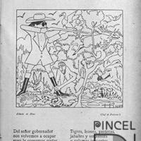 Ilustración para el Diario La Bohemia. El Gobernador en sus bosques vecinos por Hine, Enrique (ManoLito)