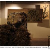 Instalación de pacas de trigo y dibujos  (detalle) por Jiménez, Marisel. Documental