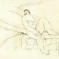 Desnudo sentado sobre muro. Dibujo 6 del Sketch Book1 por Jiménez, Max