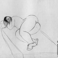 Desnudo sobre el sofá. Dibujo 11 del Sketch Book 2 por Jiménez, Max