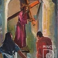 Sin título TCC En la iglesia frente al Cristo cargando la cruz por Ortiz, Pedro