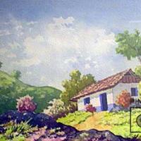 Paisaje casa con arbusto por Pacheco, Fausto