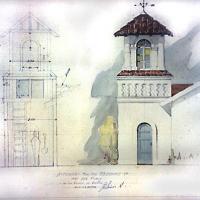 Proyecto "A tower for the residence of Mrs. Eva Purdy in San Rafael de Escasú (sic)" por Quirós, Teodorico