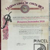 Documento de La gran logia de Costa Rica por Solano, Noé