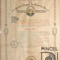 Carta de patente de la respetable Logia Hiram N11 por Solano, Noé