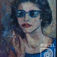 Retrato de Olga Leal fumando por Zeledón Guzmán, Néstor