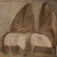 Dos mujeres sentadas con rebozos por Zúñiga, Francisco